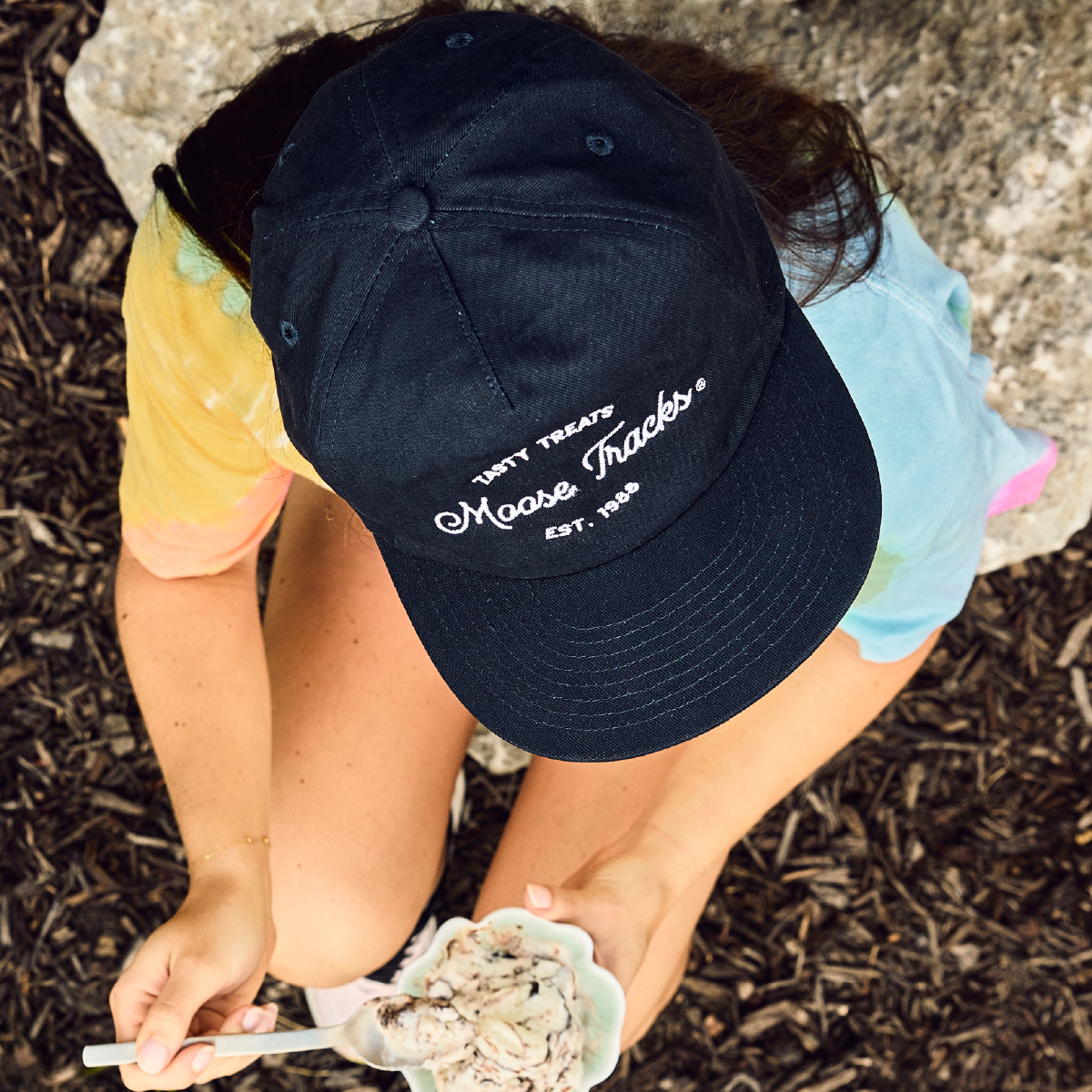 A person wearing a navy